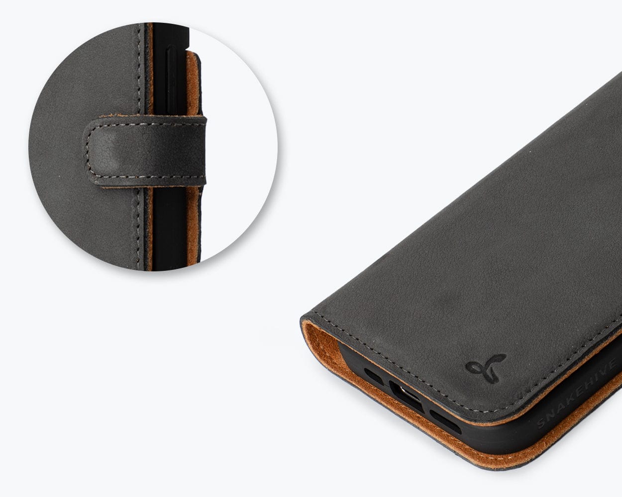 Iphone 15 Pro Leather Wallet Case - Snakehive UK