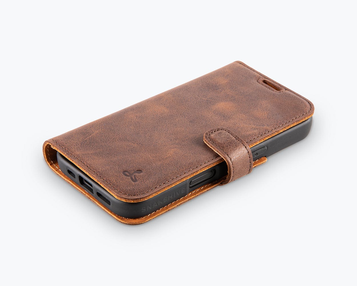 Apple Iphone 16 Vintage Leather Wallet - Snakehive UK
