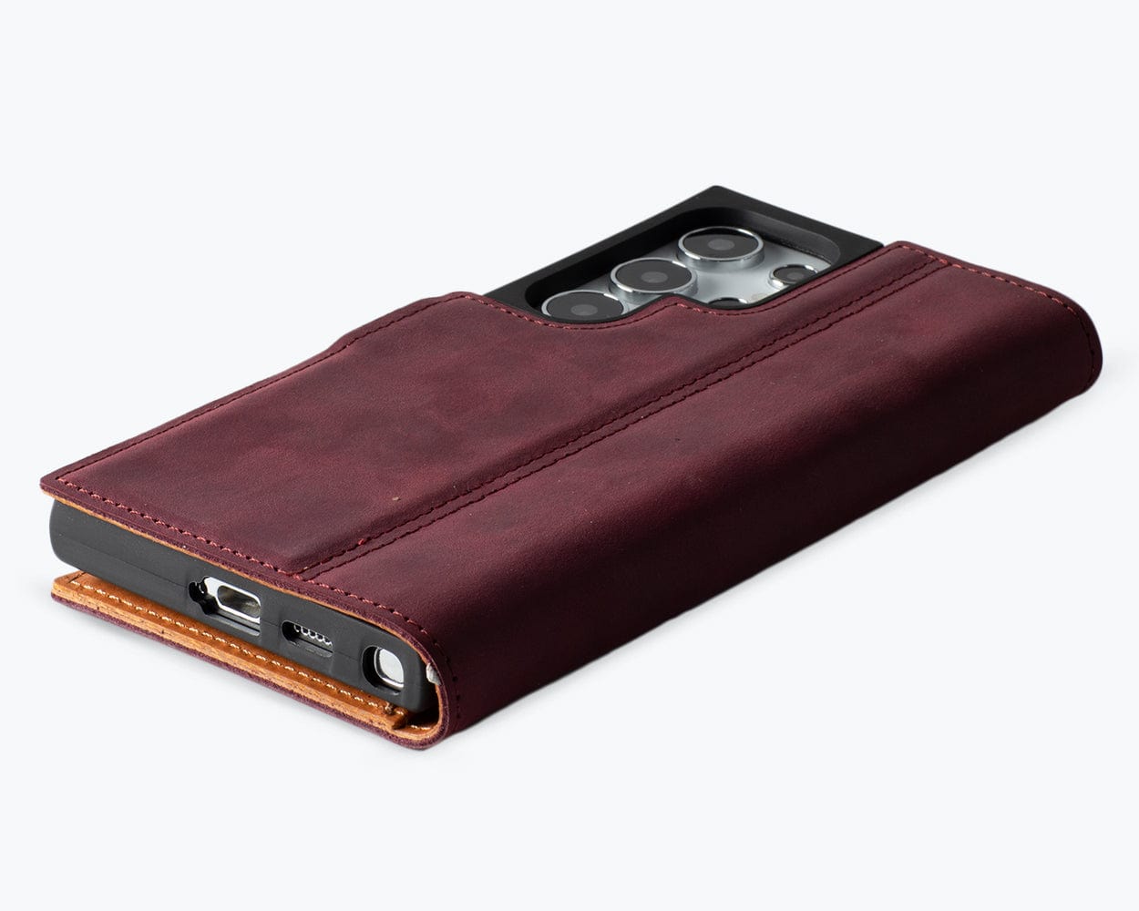 Samsung Galaxy S24 Ultra Vintage Leather Wallet Side Clasp - Snakehive UK