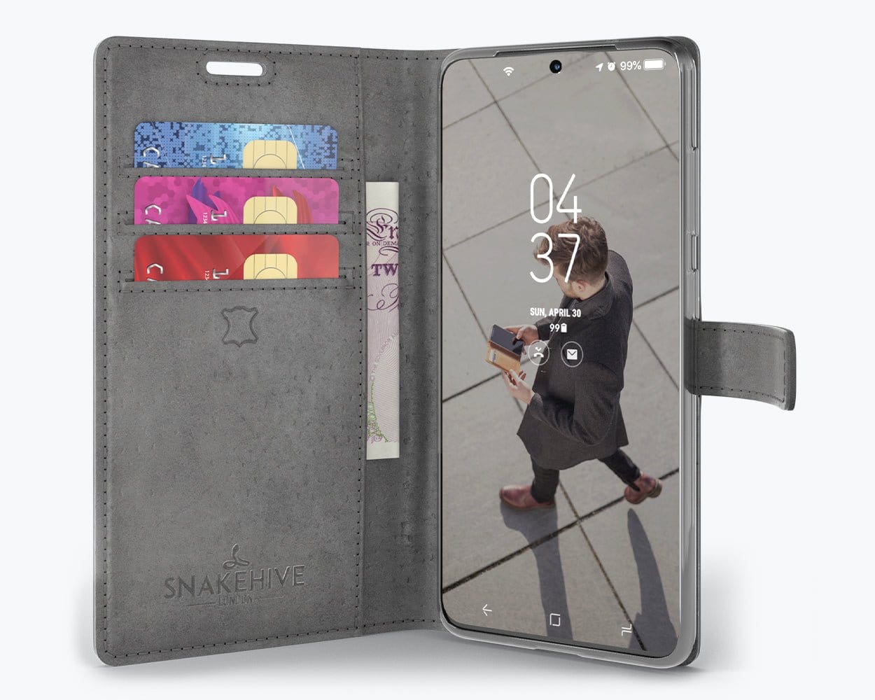 Samsung Galaxy S20 - Vintage Leather Wallet (Almost Perfect) Teal Samsung Galaxy S20 - Snakehive UK