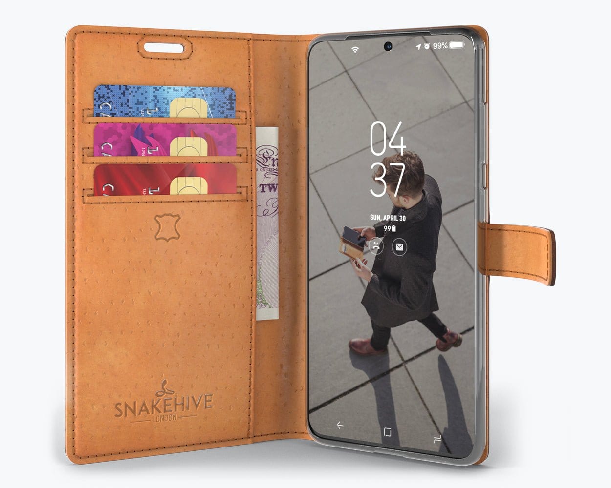 Samsung Galaxy S20 - Vintage Leather Wallet (Almost Perfect) Teal Samsung Galaxy S20 - Snakehive UK