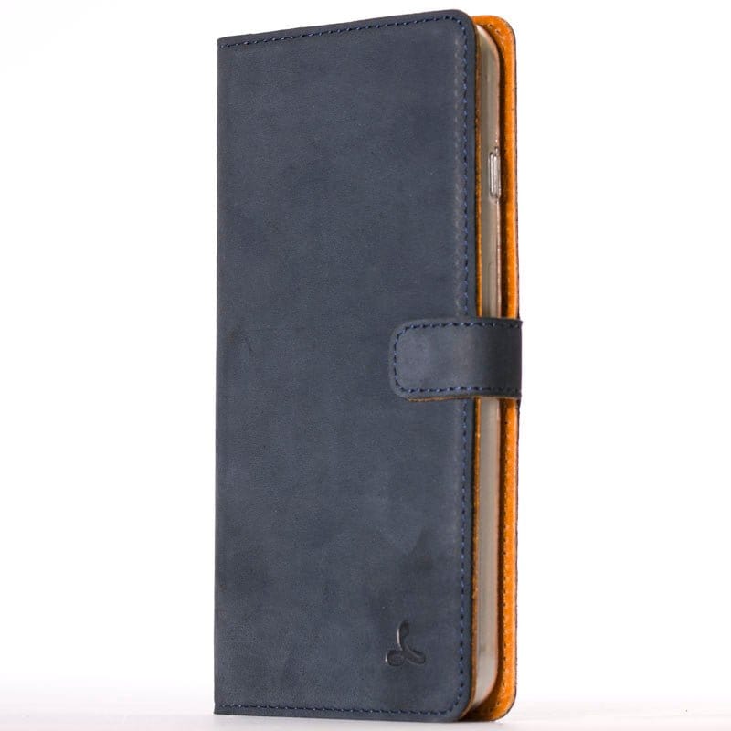 Vintage Leather Wallet - Apple iPhone 6/6S Plus Navy Apple iPhone 6 Plus - Snakehive UK