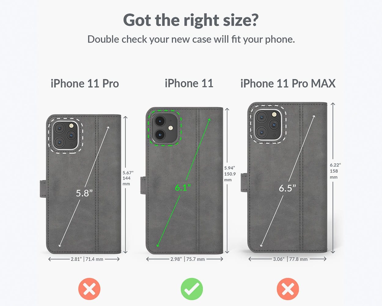 Apple iPhone 11 - Vintage Leather Wallet Grey Apple iPhone 11 - Snakehive UK