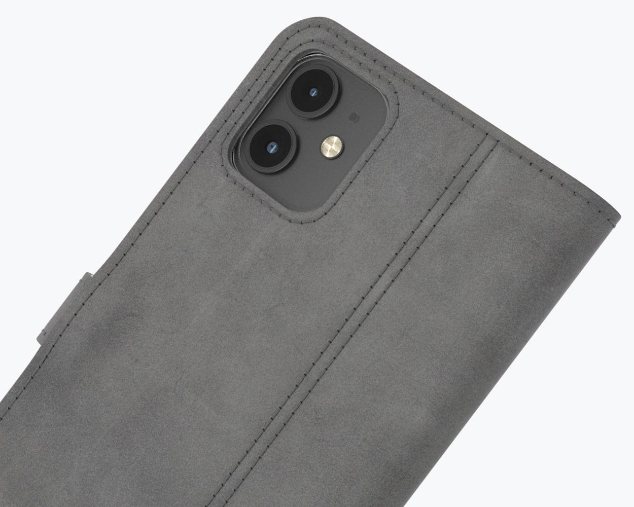 Apple iPhone 11 - Vintage Leather Wallet Grey Apple iPhone 11 - Snakehive UK