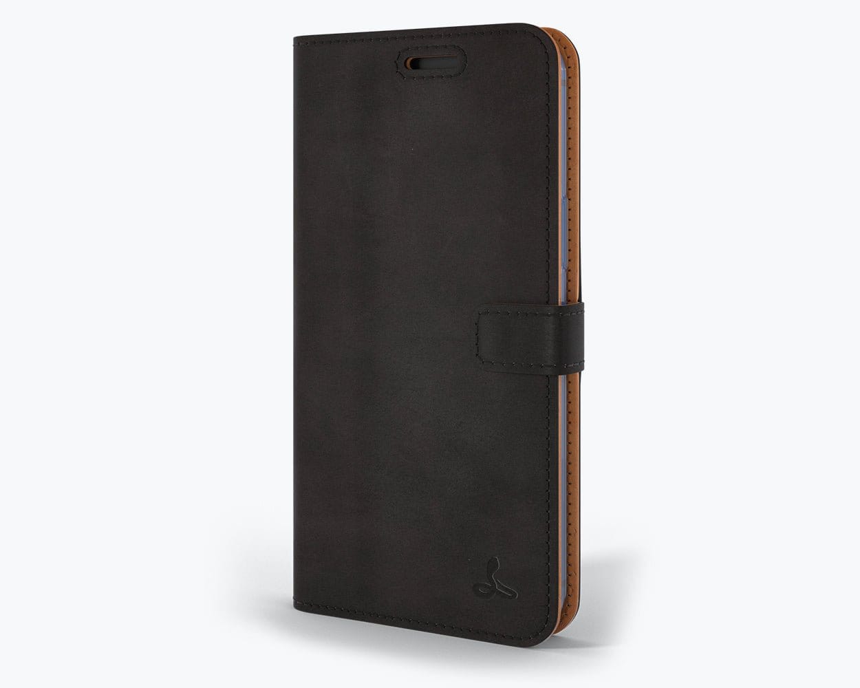 Apple iPhone 12 Pro - Vintage Leather Wallet Black Apple iPhone 12 Pro - Snakehive UK