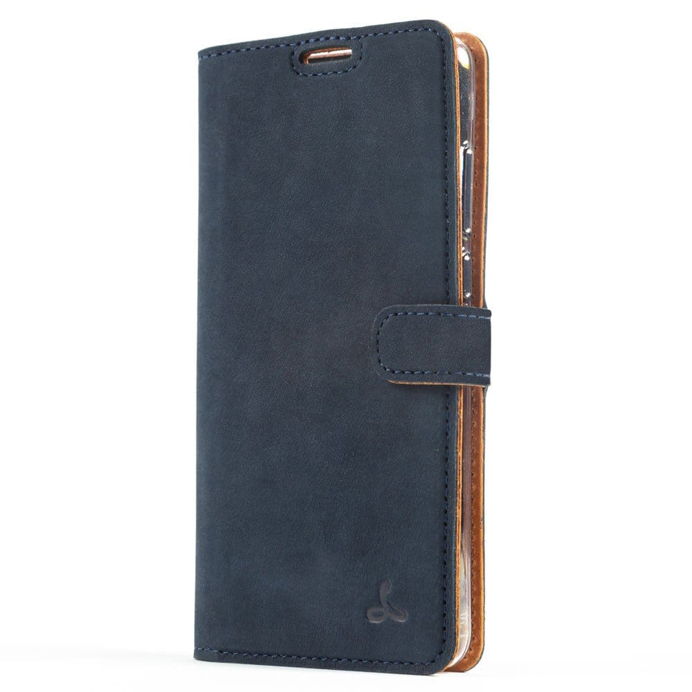 Vintage Leather Wallet - Huawei P30 Navy Huawei P30 - Snakehive UK