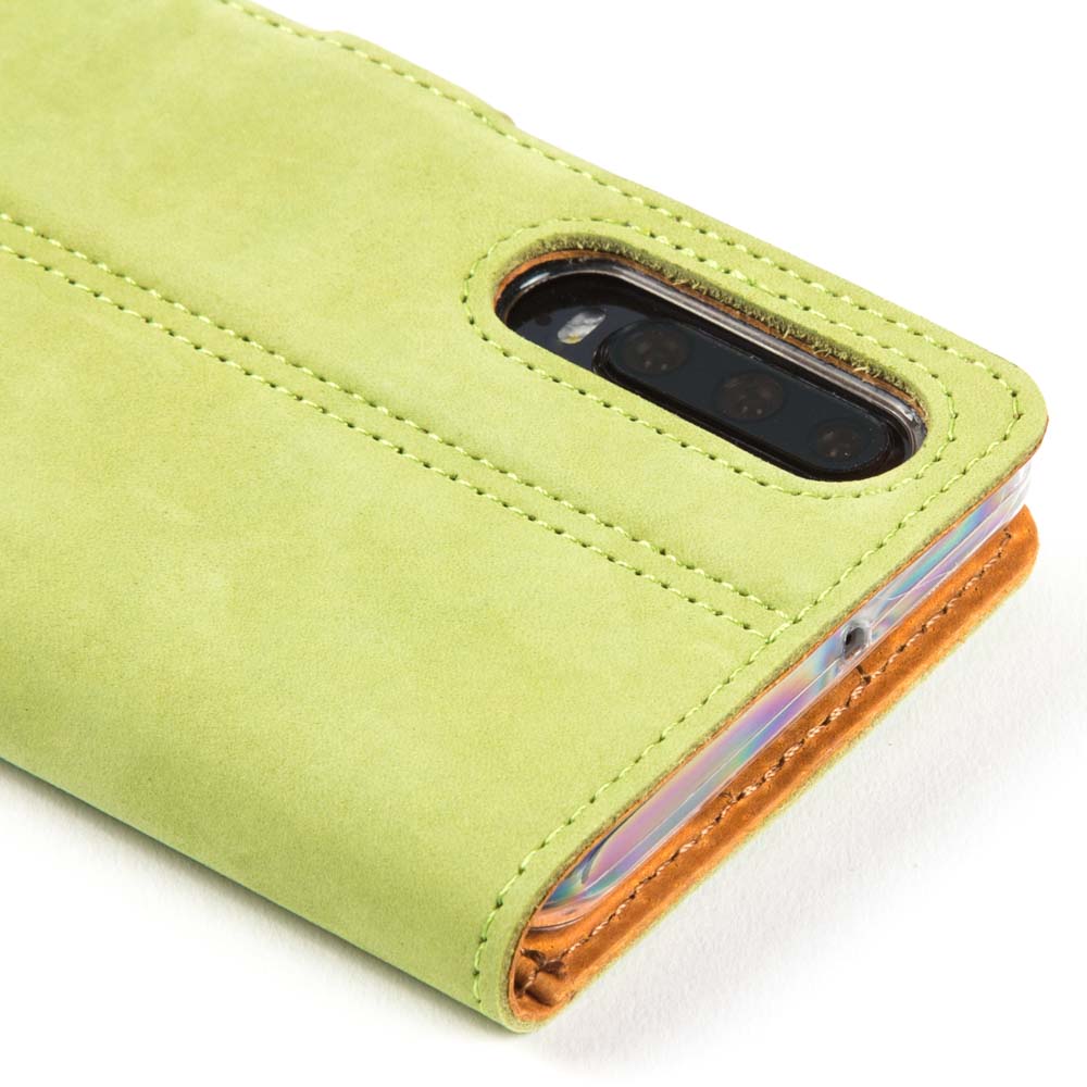 Vintage Leather Wallet - Huawei P30 Moss Green Huawei P30 - Snakehive UK