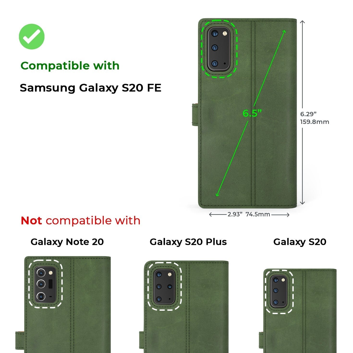 Samsung Galaxy S20 FE - Vintage Leather Wallet Grey Samsung Galaxy S20 FE - Snakehive UK