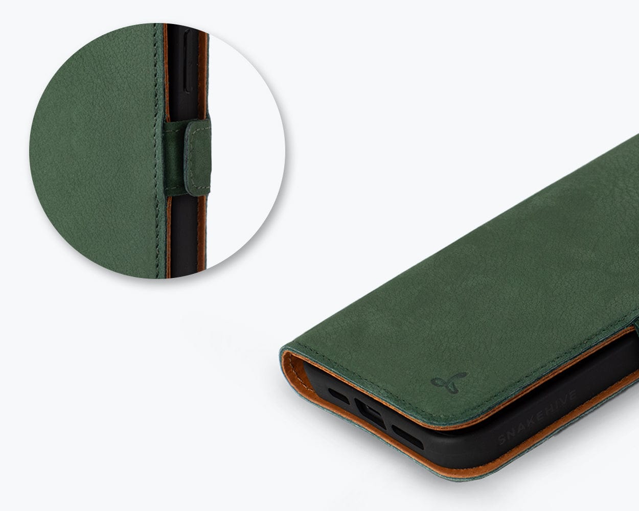 Apple Iphone 15 Plus Vintage Leather Wallet Slim Clasp - Snakehive UK