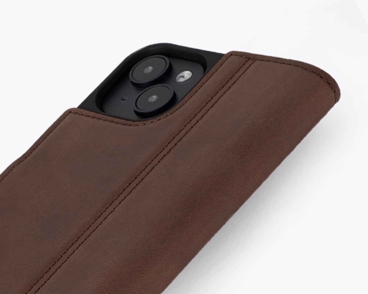 Apple Iphone 15 Plus Vintage Leather Wallet Slim Clasp - Snakehive UK