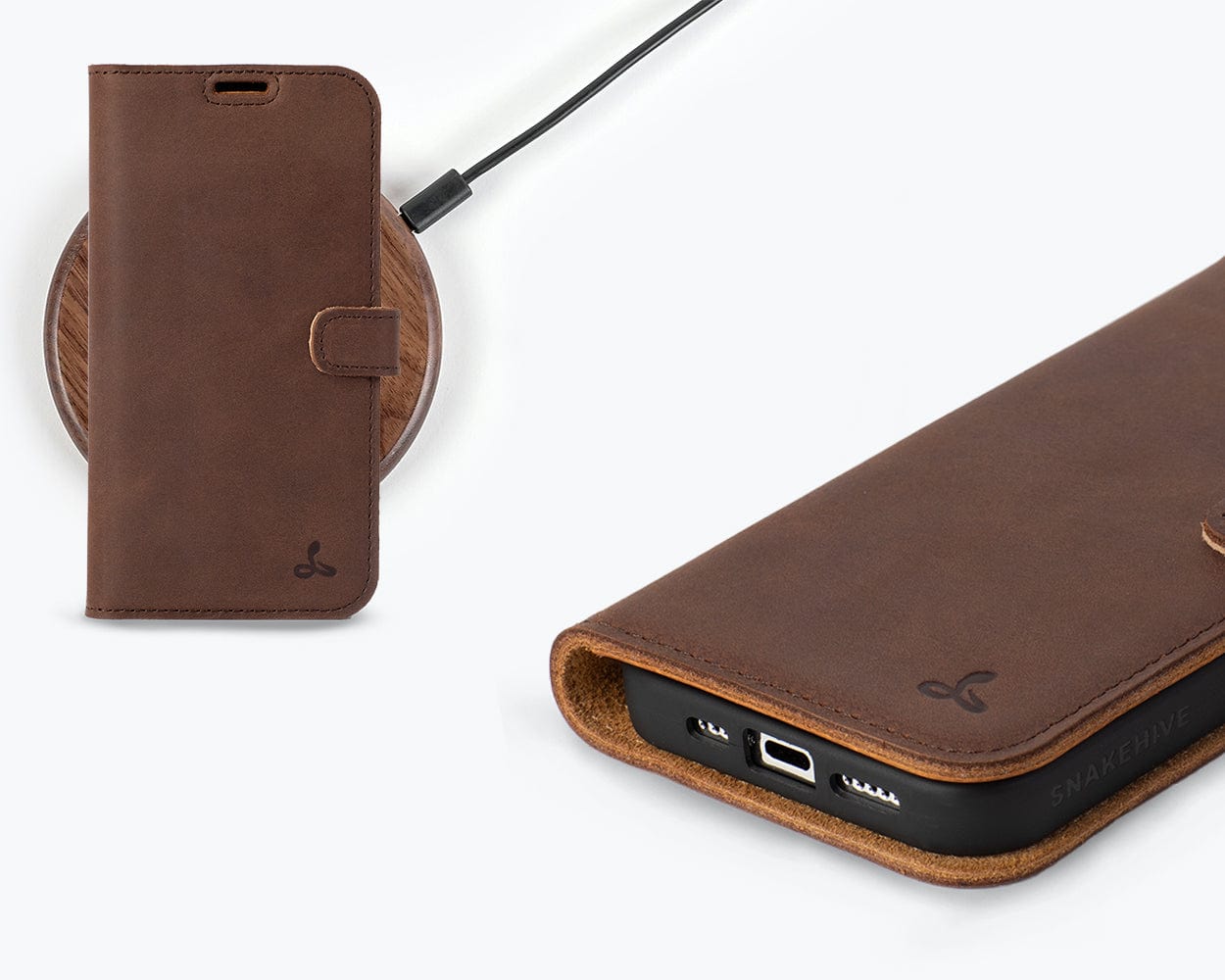 Iphone 15 Pro Leather Wallet Case - Snakehive UK