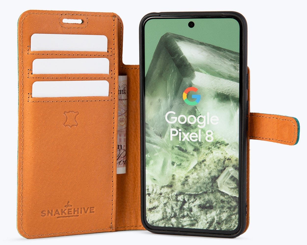 Google Pixel 8 Vintage Leather Wallet - Snakehive UK
