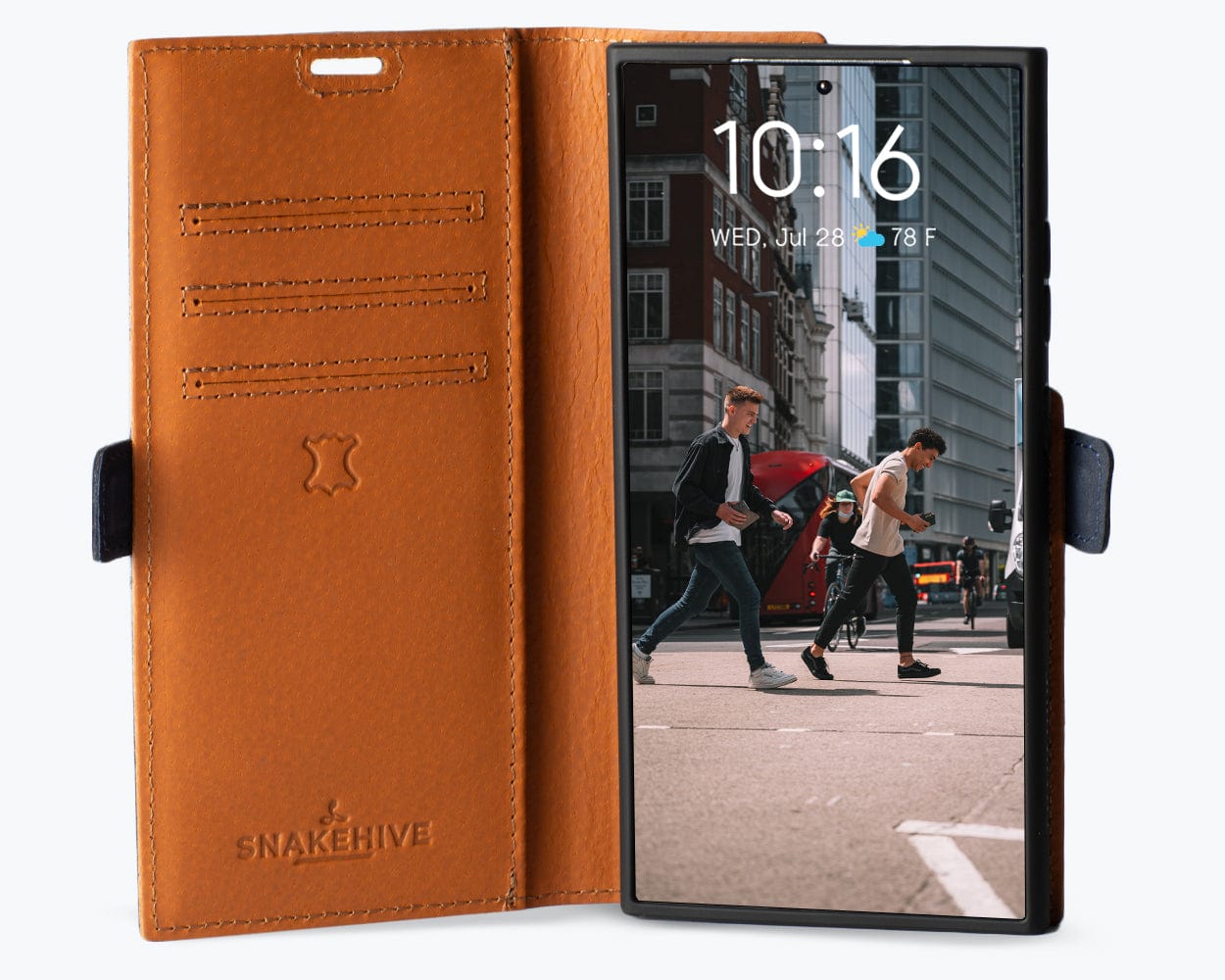 Samsung Galaxy S24 Ultra Vintage Leather Wallet Side Clasp - Snakehive UK