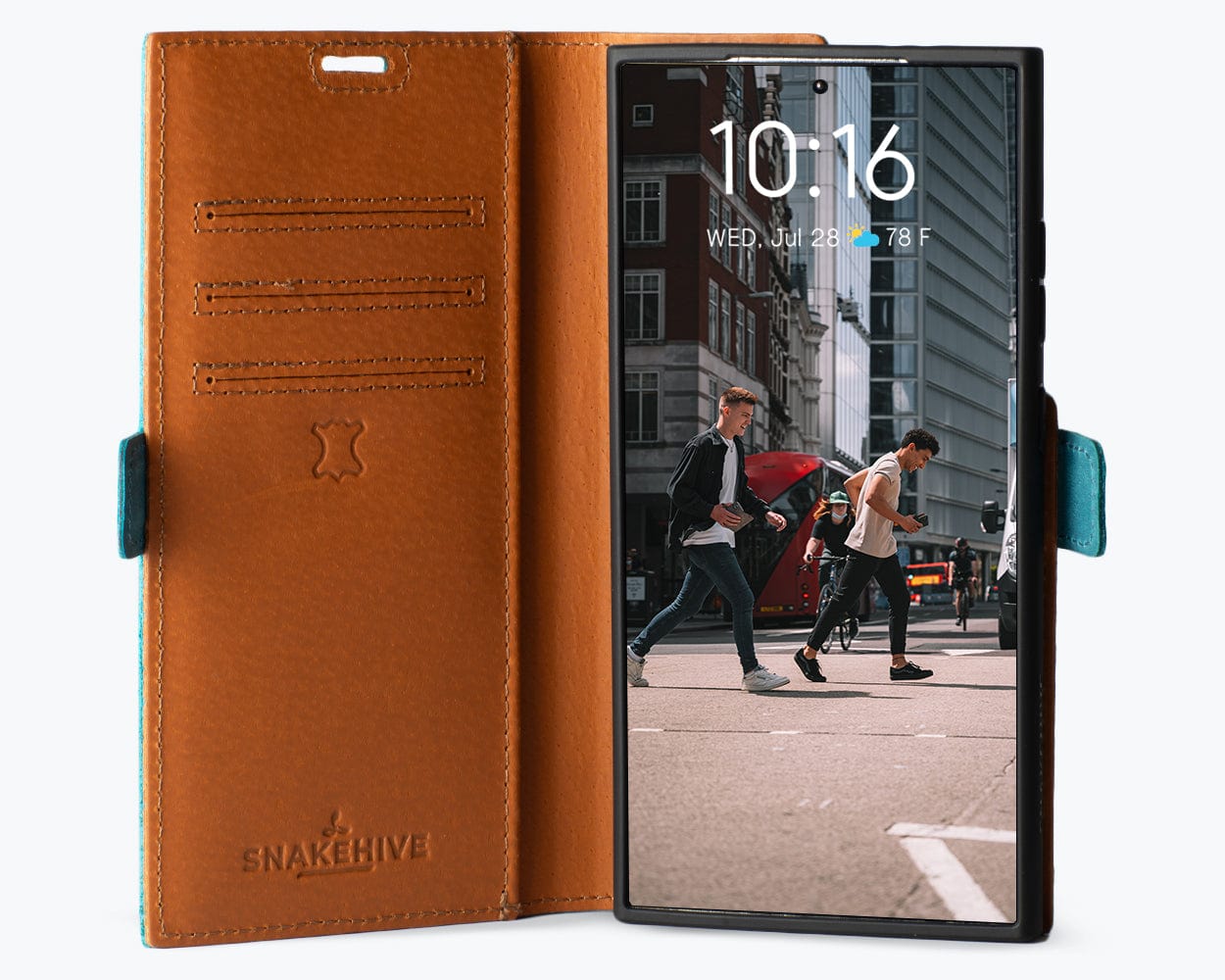 Samsung Galaxy S24 Ultra Vintage Leather Wallet Side Clasp - Snakehive UK