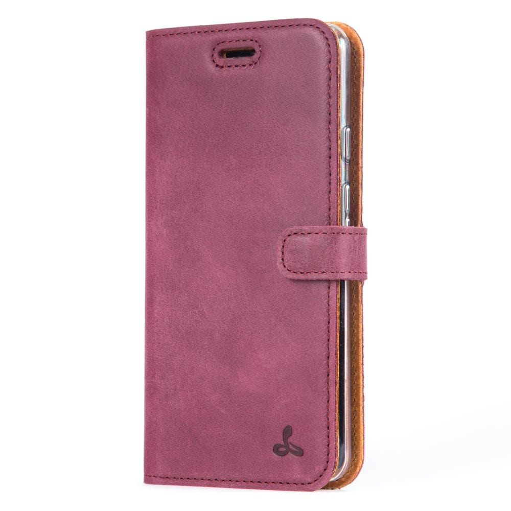 Vintage Leather Wallet - Google Pixel 3 XL Plum Google Pixel 3XL - Snakehive UK