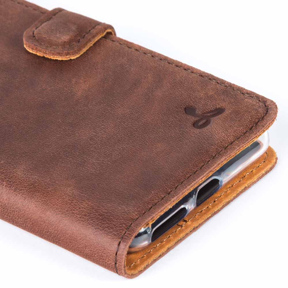 Vintage Leather Wallet - Google Pixel 3 XL Honey Gold Google Pixel 3XL - Snakehive UK