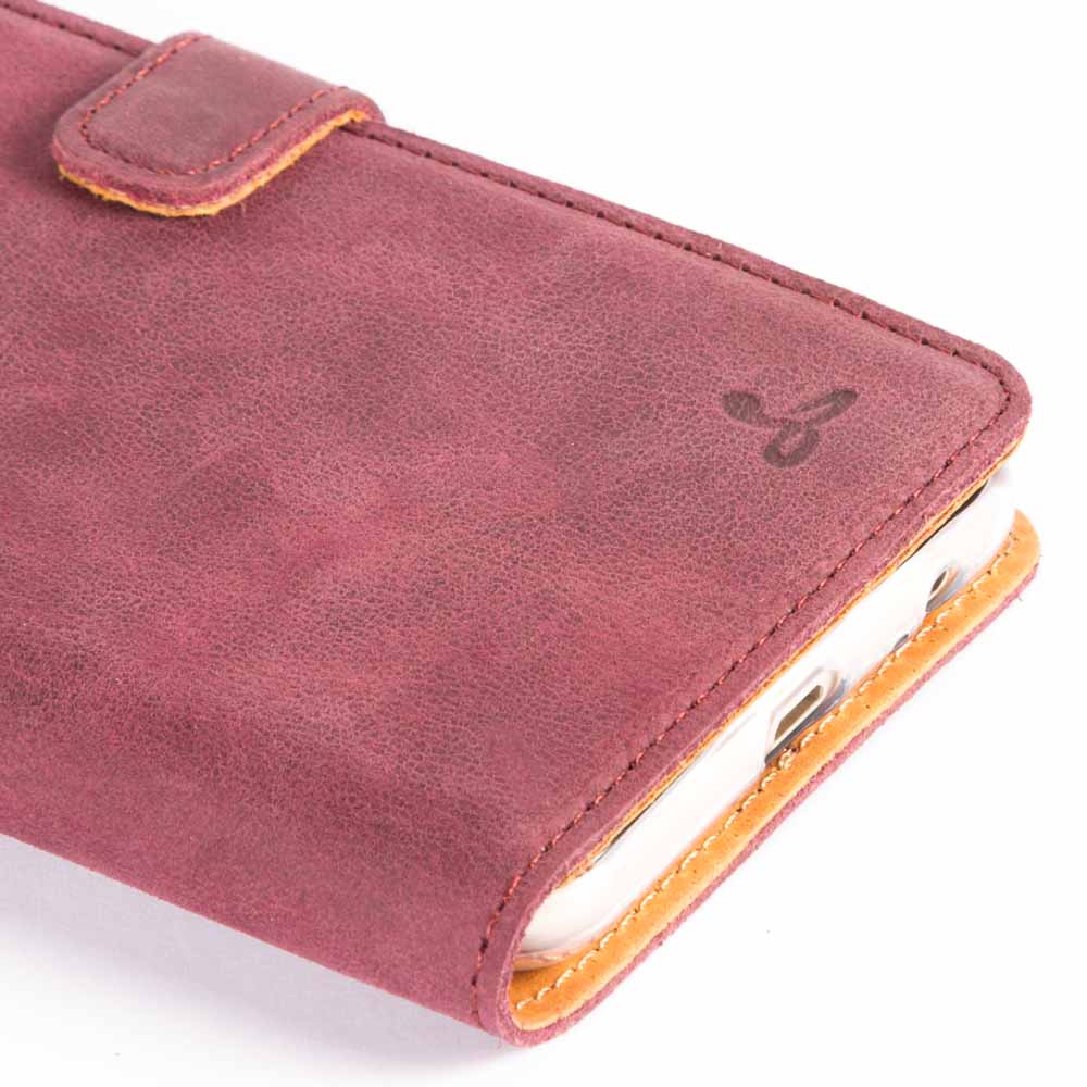 Vintage Leather Wallet - Samsung Galaxy A6 Plus (2018) Plum Samsung Galaxy A6 Plus (2018) - Snakehive UK