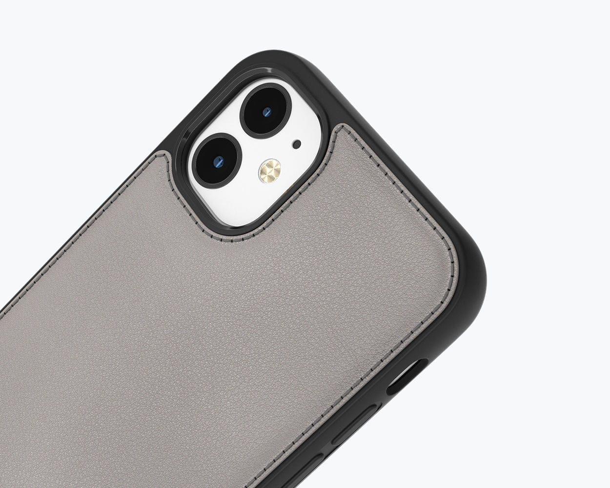 Apple iPhone 12 - Metro Leather Case Pebble Grey Apple iPhone 12 - Snakehive UK