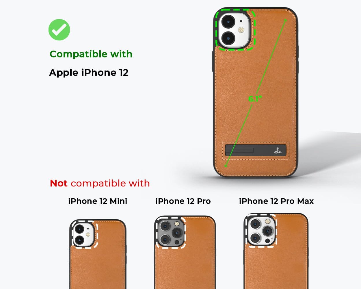 Apple iPhone 12 - Metro Leather Case Pebble Grey Apple iPhone 12 - Snakehive UK