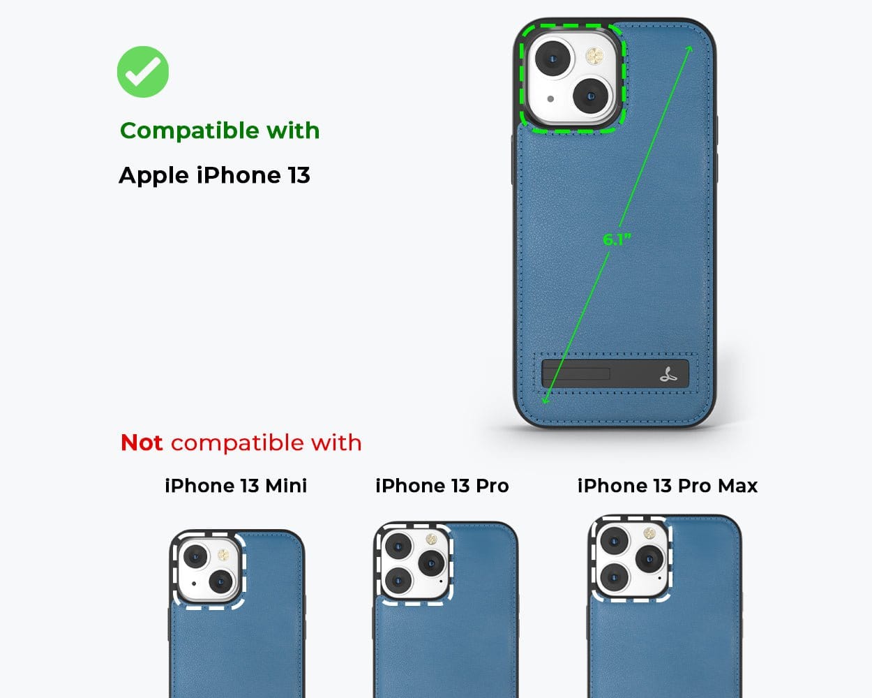 Apple iPhone 13 - Metro Leather Case Pebble Grey Apple iPhone 13 - Snakehive UK