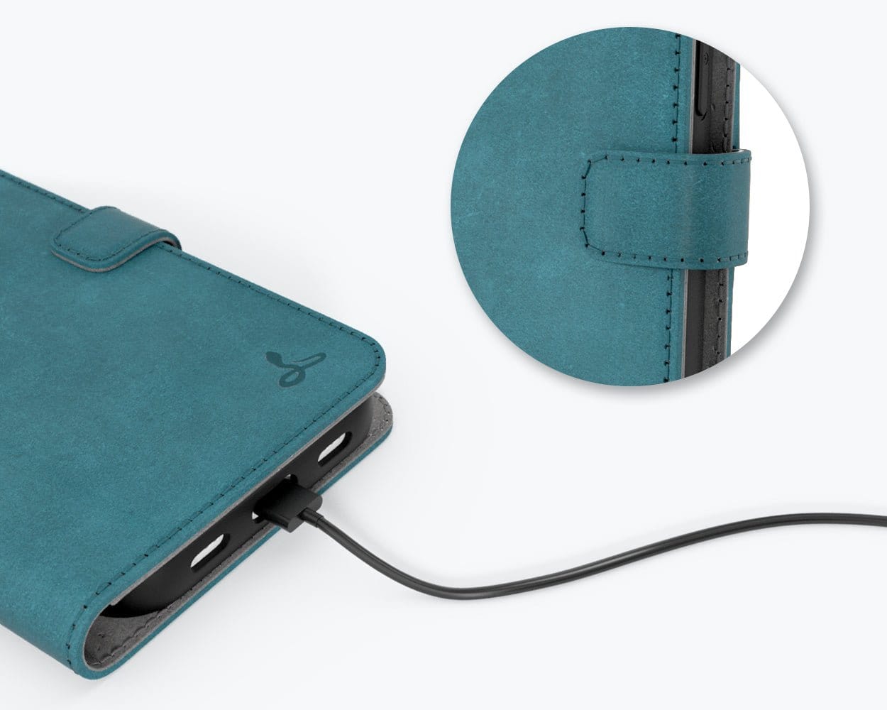 Apple iPhone 13 Pro Max - Vintage Leather Wallet Teal Apple iPhone 13 Pro Max - Snakehive UK