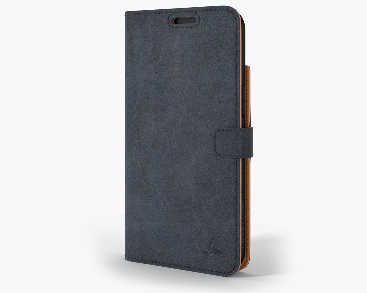 Apple iPhone 14 Plus - Vintage Leather Wallet Navy Apple iPhone 14 Plus - Snakehive UK