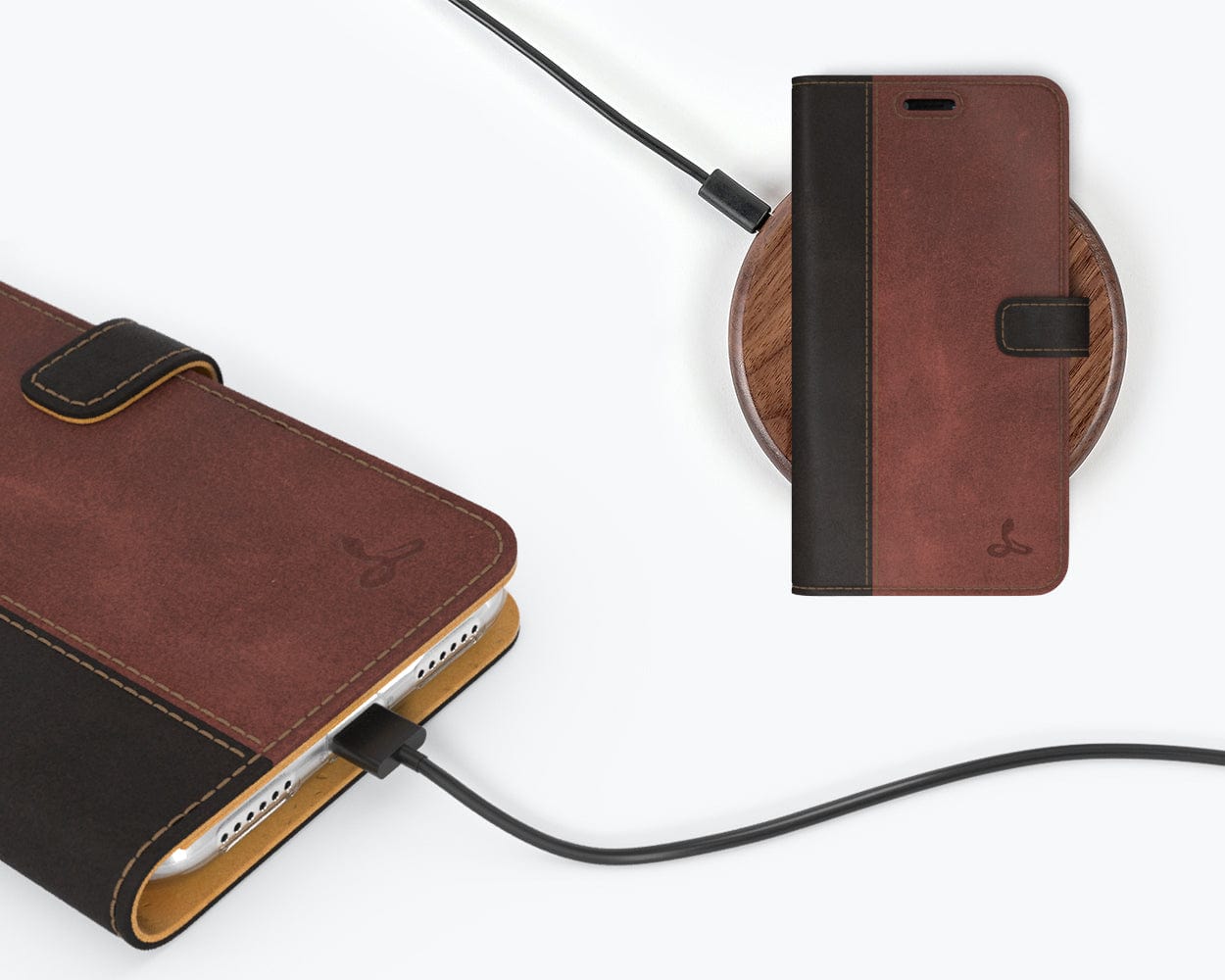 Vintage Two Tone Leather Wallet Apple Iphone Xr - Snakehive UK