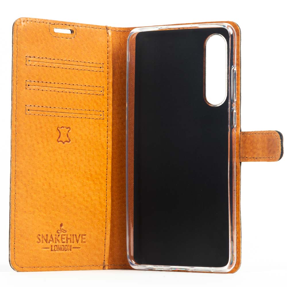 Vintage Leather Wallet - Huawei P30 Moss Green Huawei P30 - Snakehive UK