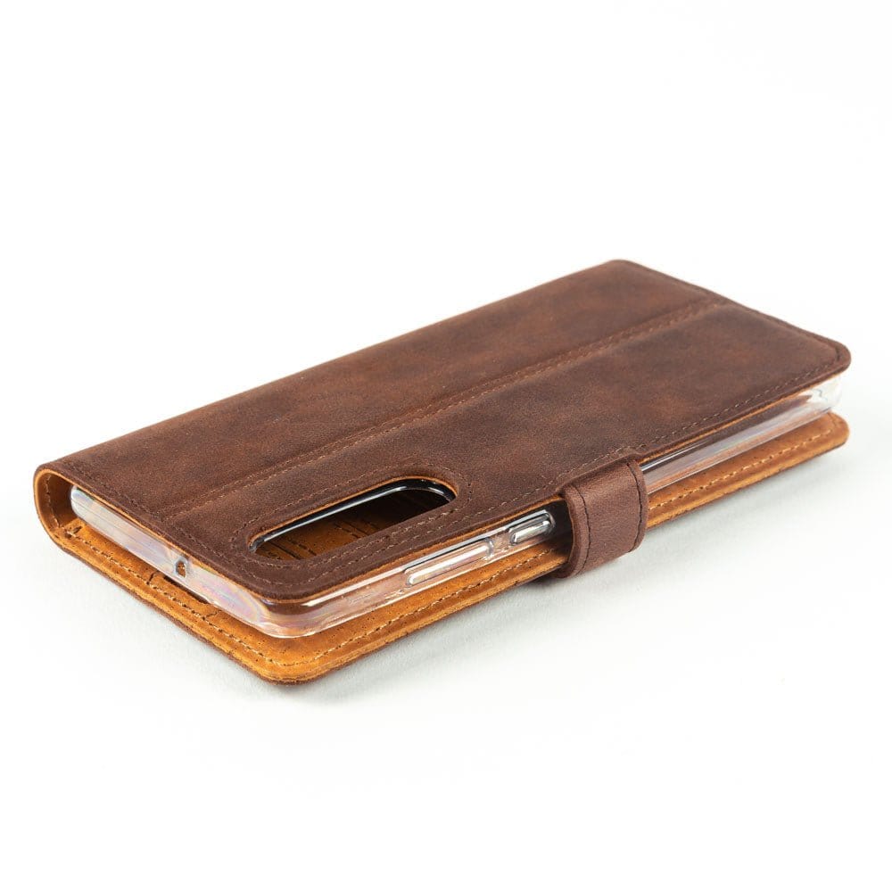 Vintage Leather Wallet - Huawei P30 Moss Green Huawei P30 - Snakehive UK