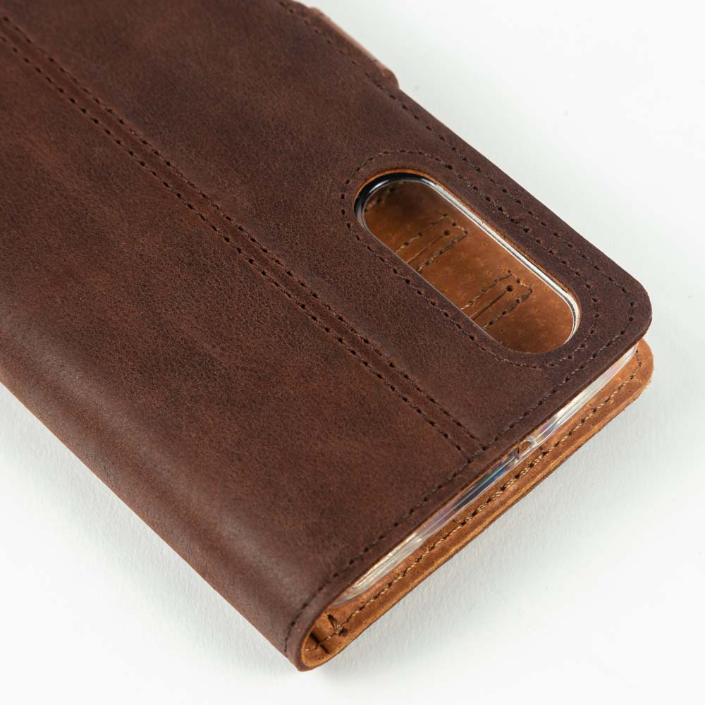 Vintage Leather Wallet - Huawei P30 Moss Green Huawei P30 - Snakehive UK