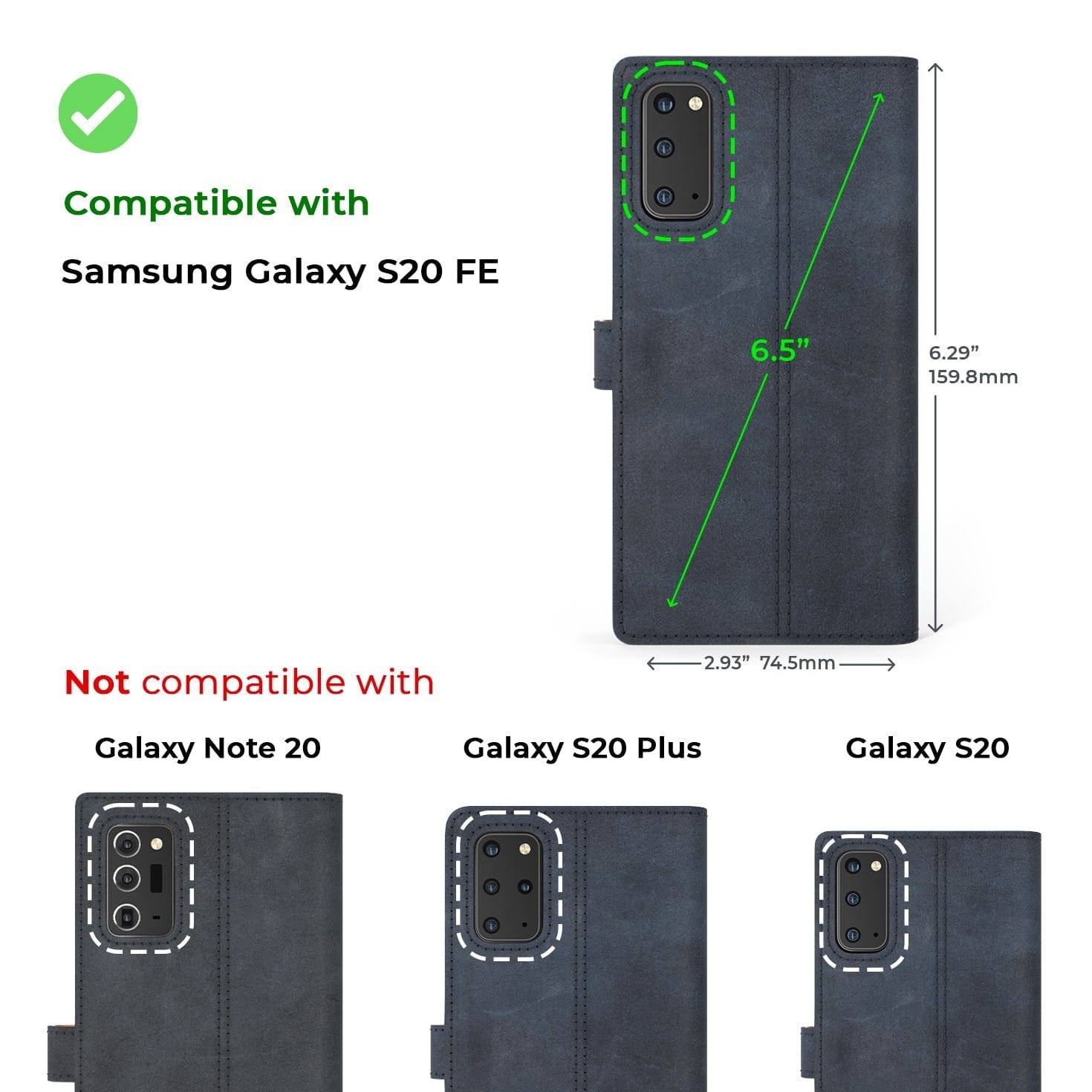 Samsung Galaxy S20 FE - Vintage Leather Wallet Grey Samsung Galaxy S20 FE - Snakehive UK