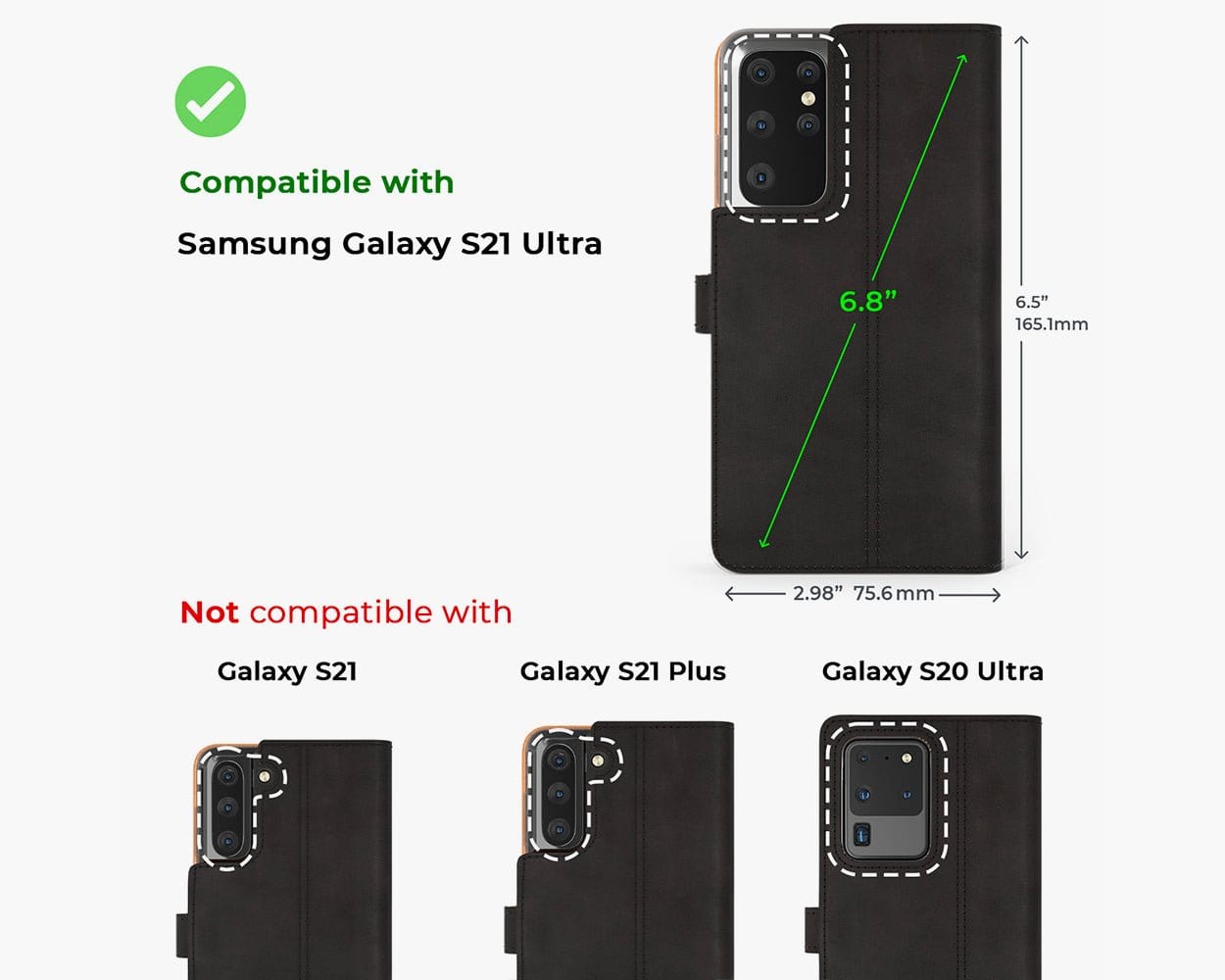 Samsung Galaxy S21 Ultra - Vintage Leather Wallet Grey Samsung Galaxy S21 Ultra - Snakehive UK